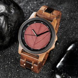 Bobo Bird Real Red Leaf Watch with Minimalist Display