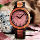 Bobo Bird Real Red Leaf Watch with Roman Numeral Display